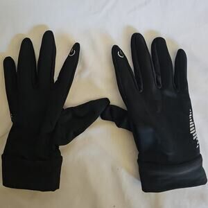 Fleece lined grip gloves for running football touch screen fingertip adult large